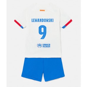 Barcelona Robert Lewandowski #9 Udebanesæt Børn 2023-24 Kort ærmer (+ korte bukser)